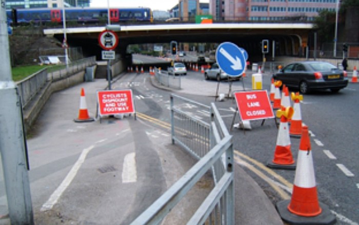 Roadworks not suitable for cyclists
